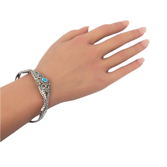 Carolyn Pollack Sterling Silver Turquoise Cuff Bracelet #21285 - Picture 7 of 9